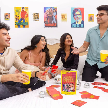 Dialogue Baazi Card Game : The Ultimate Bollywood Party Game | 100 Cards of Filmy Fun for Friends & Adults - Jaiman Toys