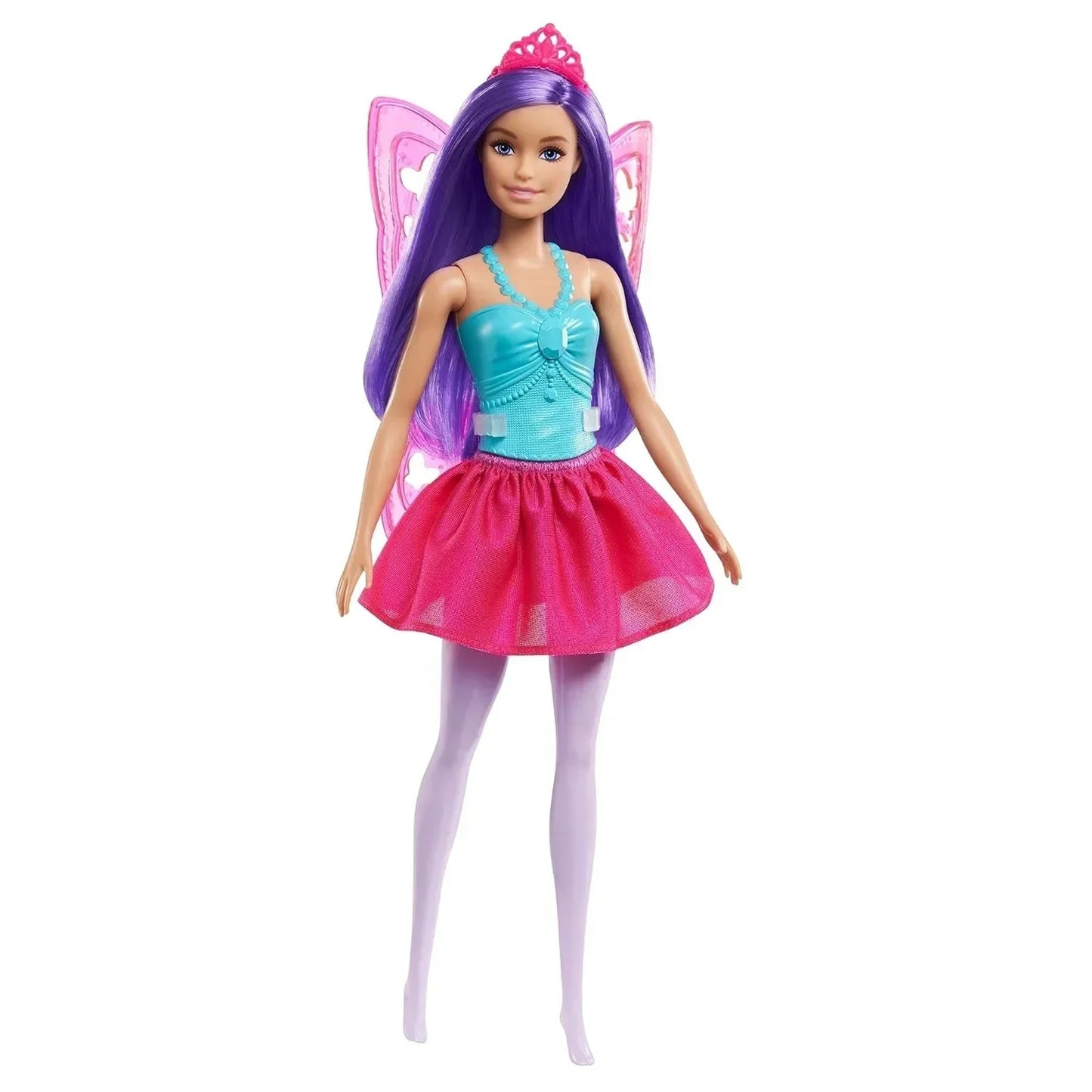 Barbie Dreamtopia Fairy Doll (11.5-in, Purple Hair) Wearing Skirt, Clip-On Wings &amp; Tiara, Gift 3 to 7 Year Olds - Jaiman Toys