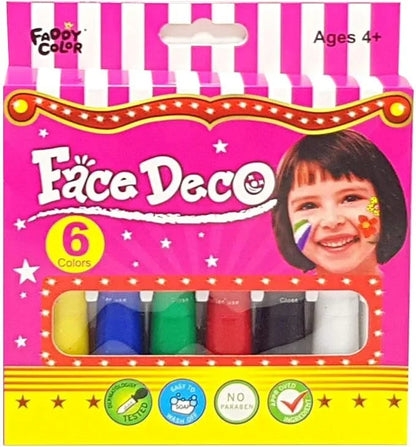 FADDY COLOR FACe Face Deco, 6-Color Set of Face Painting Sticks,face Colors - Jaiman Toys