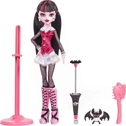 Monster High™ Draculaura Reproduction Doll (10.5 in) Wearing Original Fashion & Shoes, with Pet, Doll Stand & Accessories, Gift for Collectors - Jaiman Toys