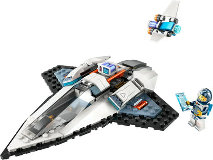 LEGO space shuttle toy set with astronaut minifigure and small spaceship accessory