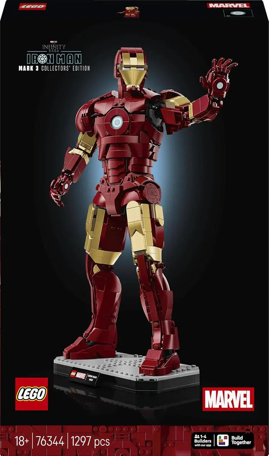 LEGO 76344 Marvel Iron Man Mark 3 – Collectors’ Edition Posable Figure Building Set for Adults