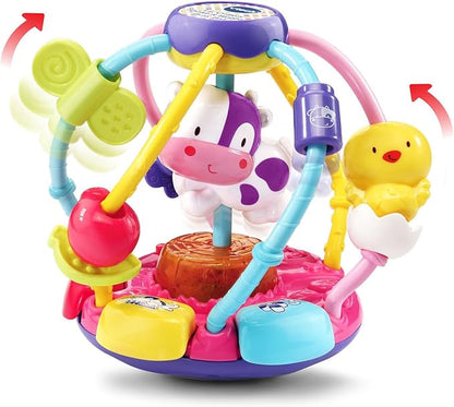 VTech Baby Lil' Critters Shake & Wobble Busy Ball, Purple | Interactive Light-Up Sensory Activity Toy with Music & Animal Friends