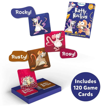 Skillmatics Card Game - Ratty Ruckus, Fun for Family Game Night, Perfect for Board Game Lovers, Gifts for Girls, Boys, Teens, Adults Ages 6, 7, 8, 9 and Up, Tic-Tac-Toe with a Twist - Jaiman Toys