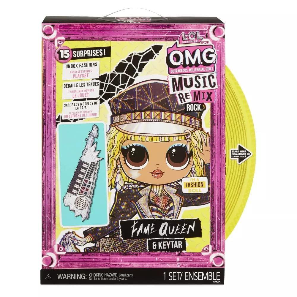 L*O*L. Surprise! O.M.G. Fashion Doll with more Surprises for kids age 3+ (L*O*L Music Remix Fame Queen & Keytar) - Jaiman Toys