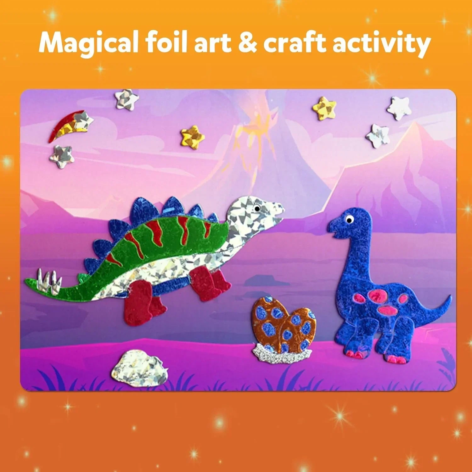 Skillmatics Art & Craft Activity - Foil Fun Dinosaurs, No Mess Art for Kids, Craft Kits & Supplies, DIY Creative Activity, Christmas Gifts for Boys & Girls Ages 4, 5, 6, 7, 8, 9, Travel Toys - Jaiman Toys