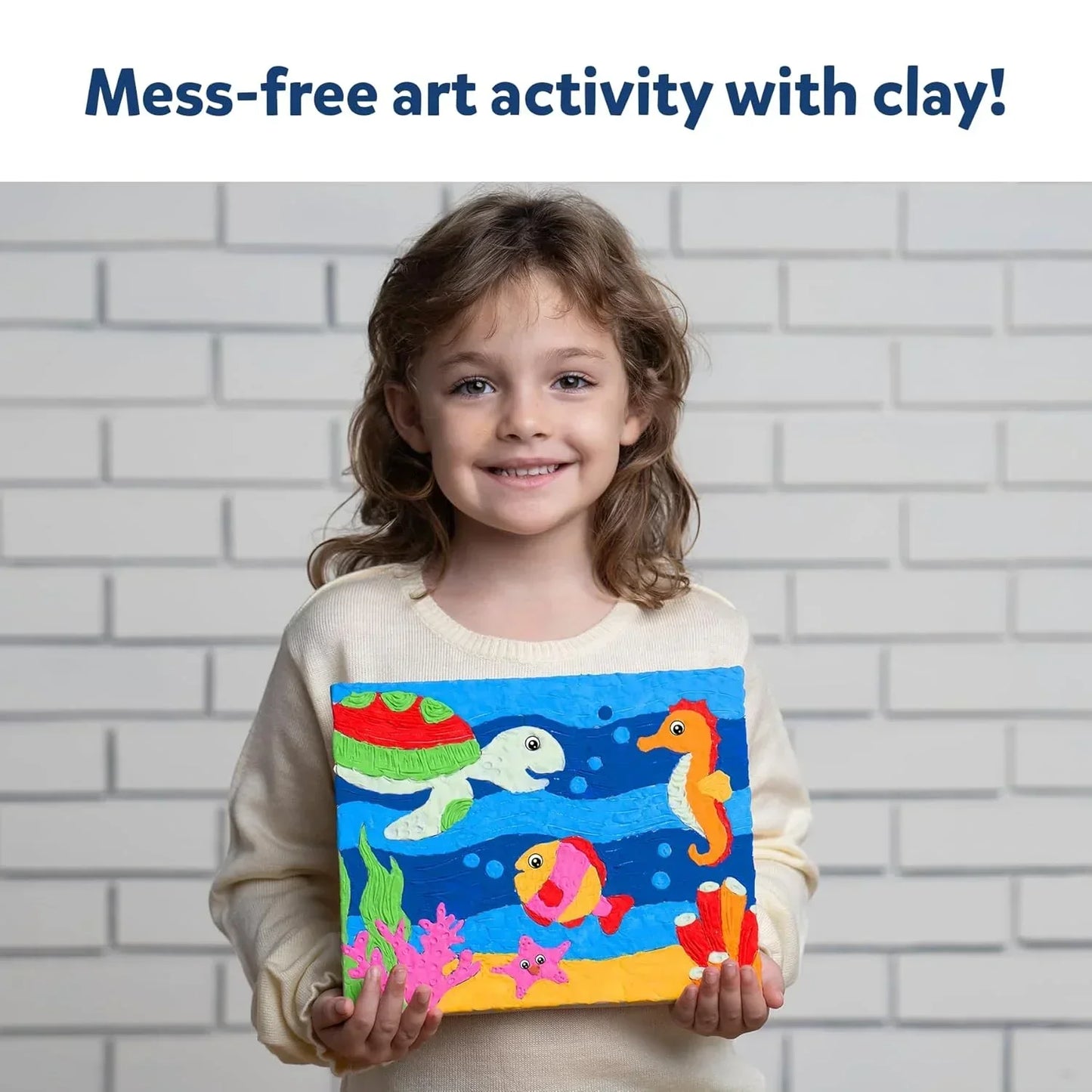 Skillmatics Art & Craft Kit - Colour with Clay, No Mess Art, Create a Clay Canvas of Under The Ocean, Gifts for Ages 5 to 12 - Jaiman Toys