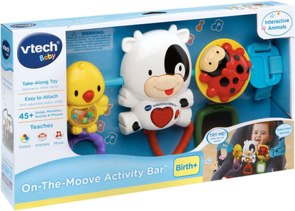 VTech Baby On-The-Moove Activity Bar with Lights, Sounds, Music & Sensory Toys | Stroller, Car Seat & Pushchair Activity Toy