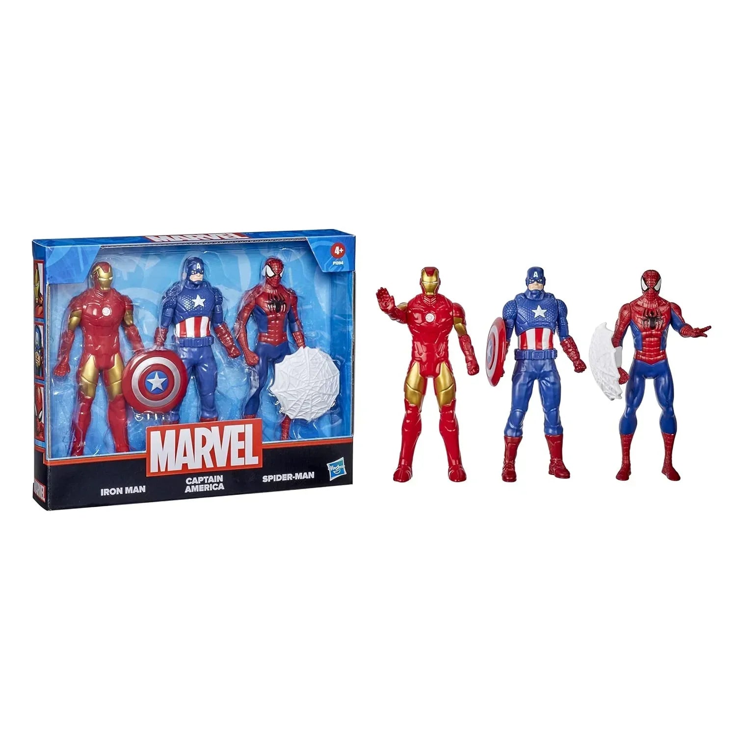 Marvel 6‑Inch Action Figure 3‑Pack – Iron Man, Spider‑Man & Captain America – For Kids 4+ - Jaiman Toys