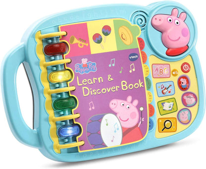 VTech Peppa Pig Learn & Discover Book | Interactive Light-Up Educational Activity Book with Sounds, Music & Vocabulary Learning for Toddlers