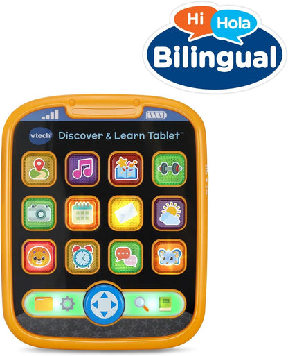 VTech Discover and Learn Tablet | Interactive Educational Learning Tablet for Toddlers | Orange