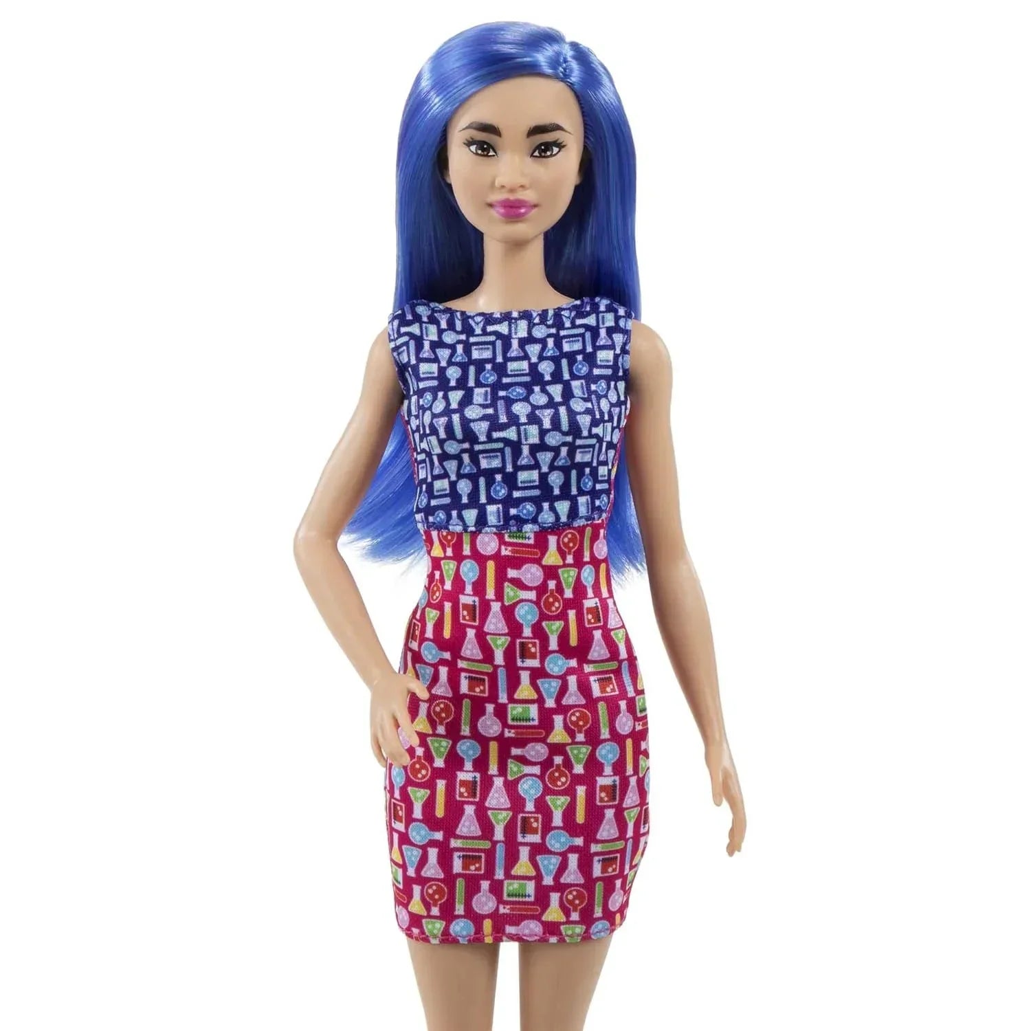 Barbie Scientist Doll (12 inches), Blue Hair, Color Block Dress, Lab Coat & Flats, Microscope Accessory, Great Gift for Ages 3 Years Old & Up - Jaiman Toys