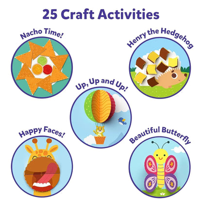 Skillmatics Art & Craft Activity Kit - Snip, Snip, Practice Scissor Skills, Craft Kits & Supplies, 25 DIY Activities, Gifts for Toddlers, Girls & Boys Ages 3, 4, 5, 6, 7, Travel Toys,Multicolor, Paper - Jaiman Toys