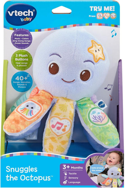 VTech Baby Snuggles the Octopus Musical Plush Toy | Soft Sensory Learning Toy for Babies with Lights, Sounds & Songs