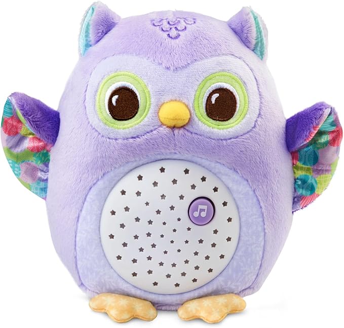 VTech Baby Glow Little Owl Sleep Soother with Cry Sensor, Music, Nature Sounds & Night Light – Purple