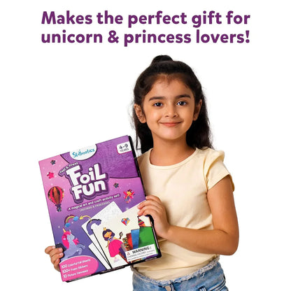 Skillmatics Art & Craft Activity - Foil Fun Unicorns & Princesses, No Mess Art for Kids, Craft Kits & Supplies, DIY Creative Activity, Gifts for Girls & Boys Ages 4, 5, 6, 7, 8, 9, Travel Toys - Jaiman Toys