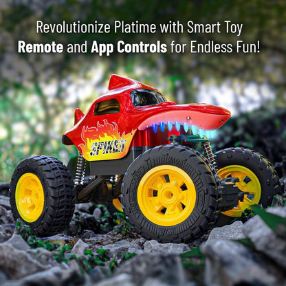 Mirana Spiker 2WD RC Car – High-Speed Offroad Crawler with App Control, Bluetooth Speakers & RGB Lights | USB Rechargeable Monster Truck for Kids 3+ (Red) - Jaiman Toys
