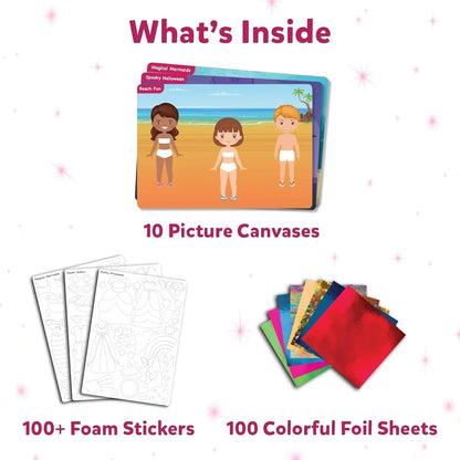 Skillmatics Paper Art & Craft Activity - Foil Fun Dress Up, No Mess Art for Kids, Craft Kits & Supplies, DIY Creative Activity, Gifts for Girls & Boys Ages 4, 5, 6, 7, 8, 9, Travel Toys, Multicolor - Jaiman Toys