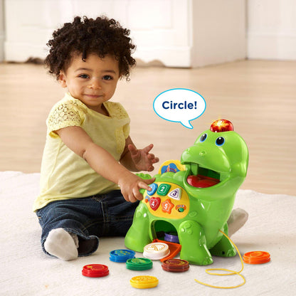 VTech Chomp and Count Dino, Green | Interactive Dinosaur Learning Toy with Feeding Coins, Numbers, Colors & Music for Toddlers