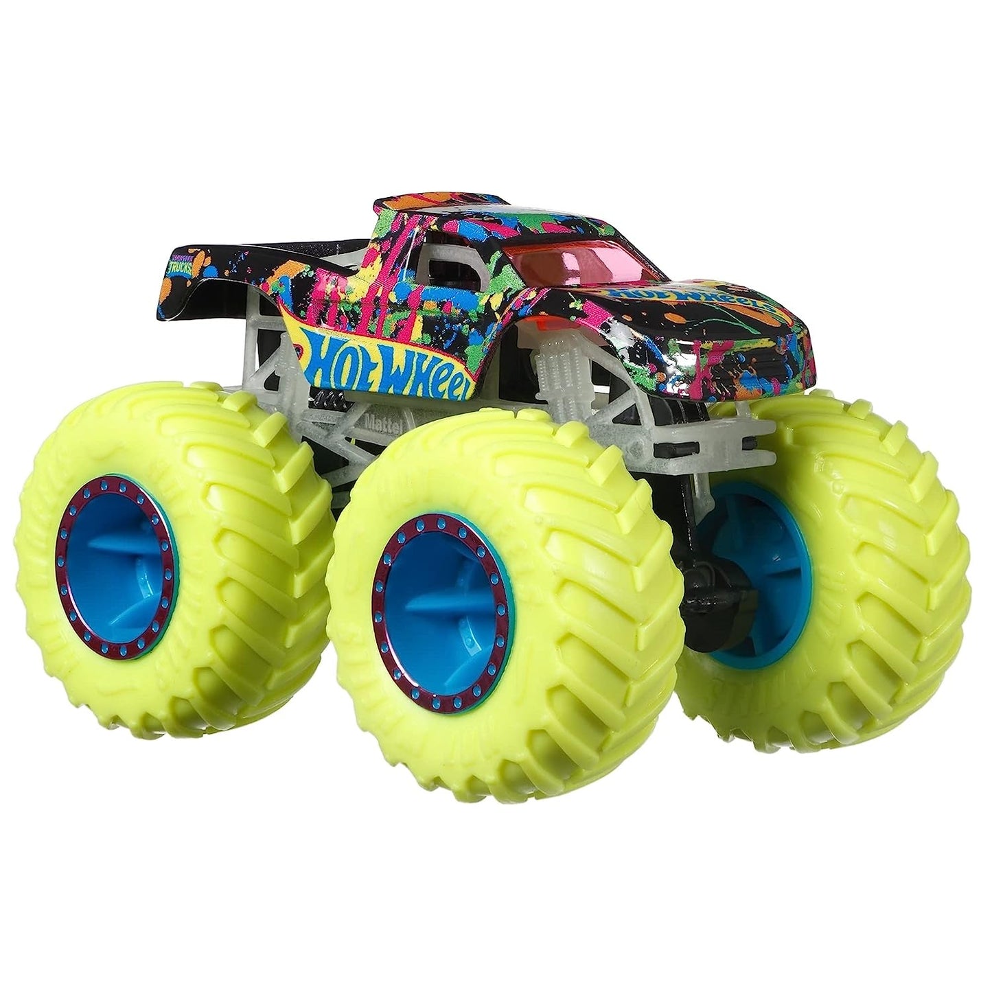 Hot Wheels Monster Trucks Podium Crasher Glow in the Dark – Neon Monster Truck Toy