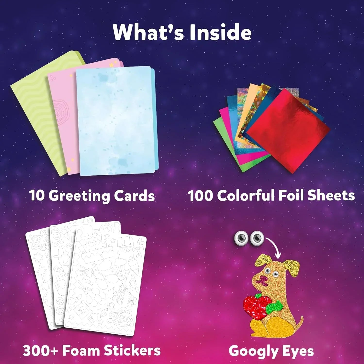 Skillmatics Art & Craft Activity-Foil Fun Card Making Set, No Mess Art for Kids, Craft Kits & Supplies, DIY Creative Activity, Gifts for Girls & Boys Ages 4, 5, 6, 7, 8, 9, Travel Toys - Jaiman Toys