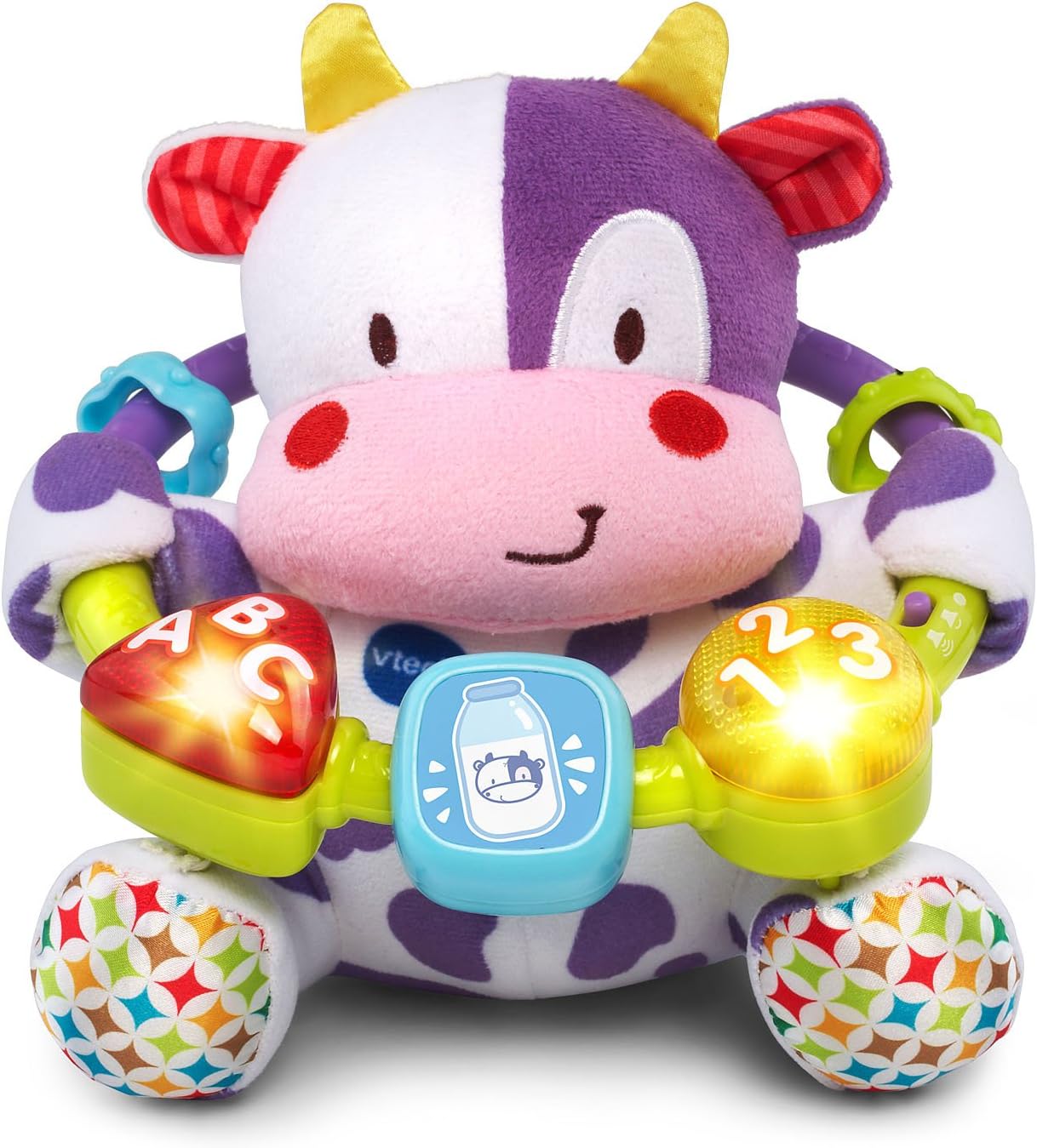 VTech Baby Lil' Critters Moosical Beads Interactive Musical Cow Toy with Lights, Sounds, Songs & Sensory Beads | Purple