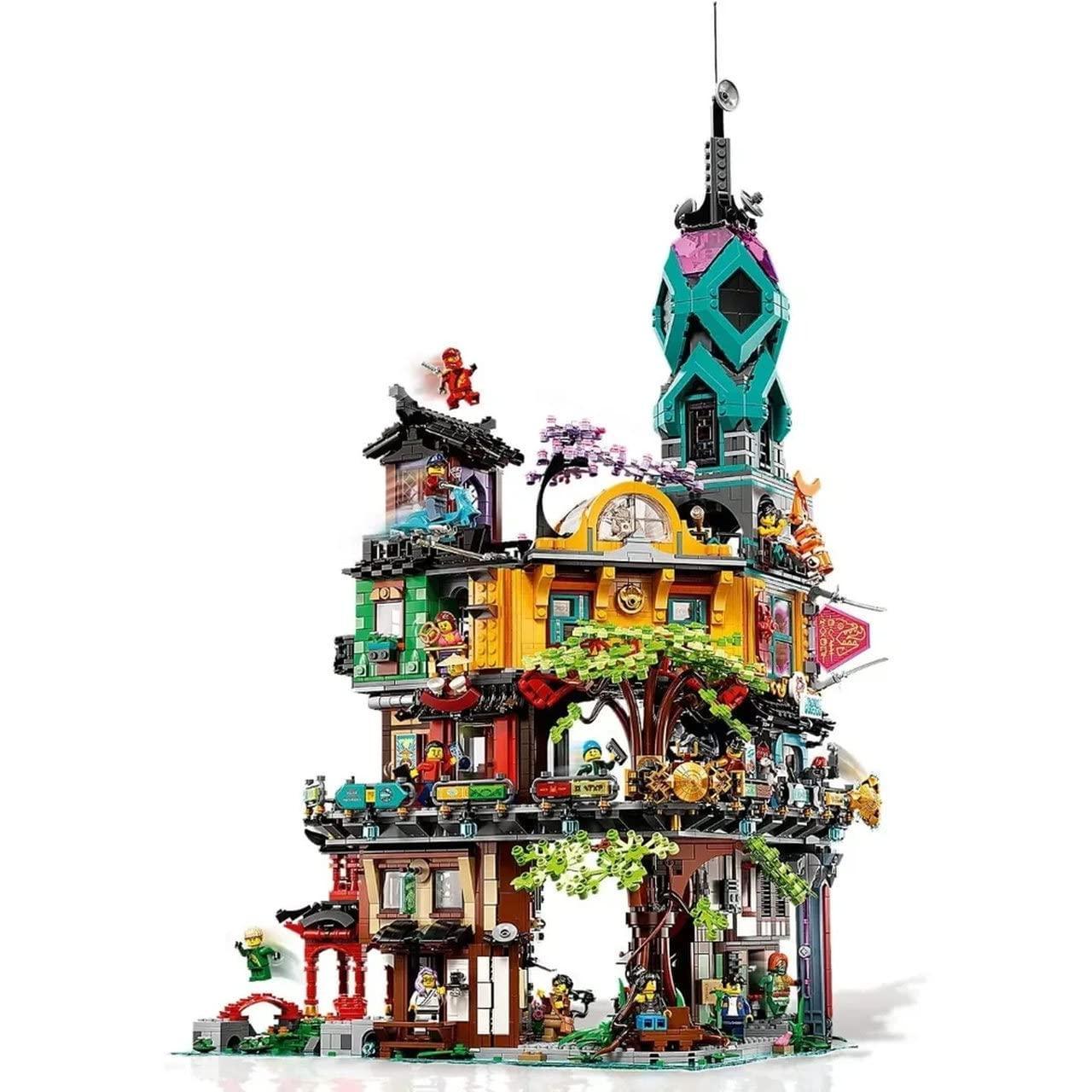Lego NINJAGO City Gardens 71741 Building Kit; Ninja House Playset Featuring 19 Minifigures, New 2021 (5,685 Pieces), Multicolor
