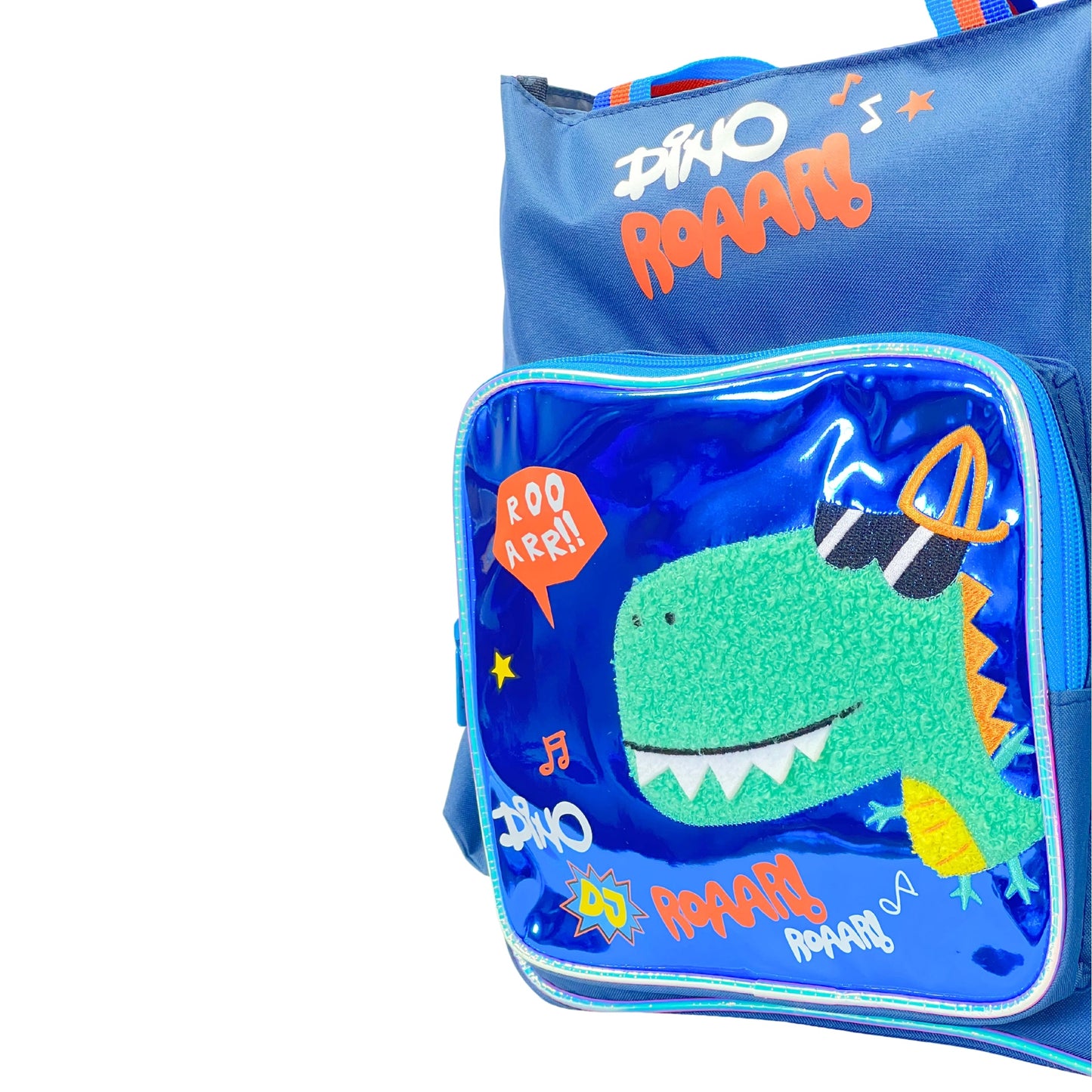 Vest Dino Roaarr Kids Backpack (32 x 26 cm) | Dinosaur-Themed School & Activity Bag with Side Mesh Pockets