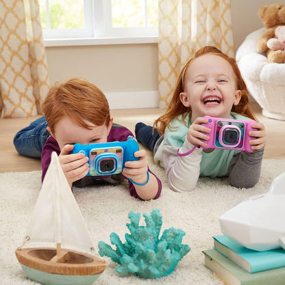 VTech KidiZoom Camera Pix Plus, Blue | Kids Digital Camera with 4X Digital Zoom, Selfie Mode, HD Photos & Videos, Voice Recorder, Games & Expandable Memory