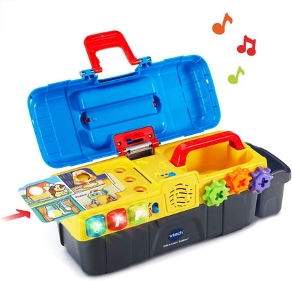 VTech Drill and Learn Toolbox | Interactive Pretend Play Tool Set with Electronic Drill, Lights, Sounds & Learning Activities for Toddlers