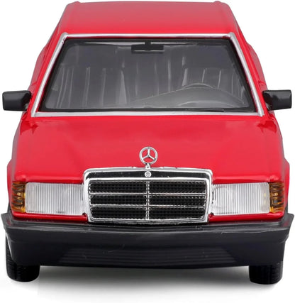 Bburago 1:24 Scale Die-Cast Model – 1987 Mercedes-Benz 190E 2.6 (Red) - Jaiman Toys
