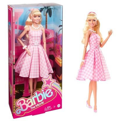 Barbie™ The Movie Doll Wearing Pink and White Gingham Dress with Daisy Chain Necklace - Jaiman Toys