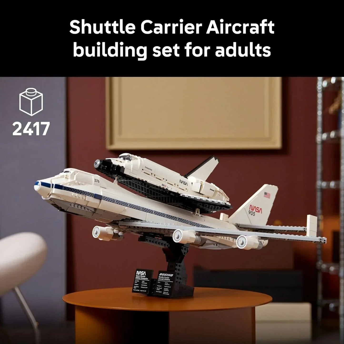 LEGO 10360 Shuttle Carrier Aircraft  Iconic NASA Boeing747 & Space Shuttle Orbiter  2417 Piece Display Set