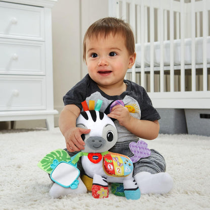 VTech Take Me with You Zebra | Interactive Musical Plush Zebra Toy with Mirror, Lights, Sounds & Sensory Activities