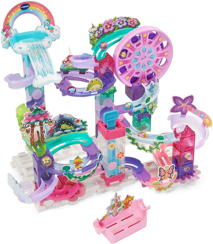 VTech Marble Rush Magic Fairyland Playset with Electronic Ferris Wheel | 96-Piece STEAM Marble Run Building Set | Interactive Construction Toy for Kids 4+ Years