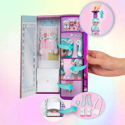Cry Babies BFF Kristal Fashion Doll with 9+ Surprises Including Outfit and Accessories for Fashion Toy, Girls and Boys Ages 4 and Up, 7.8 Inch Doll - Jaiman Toys