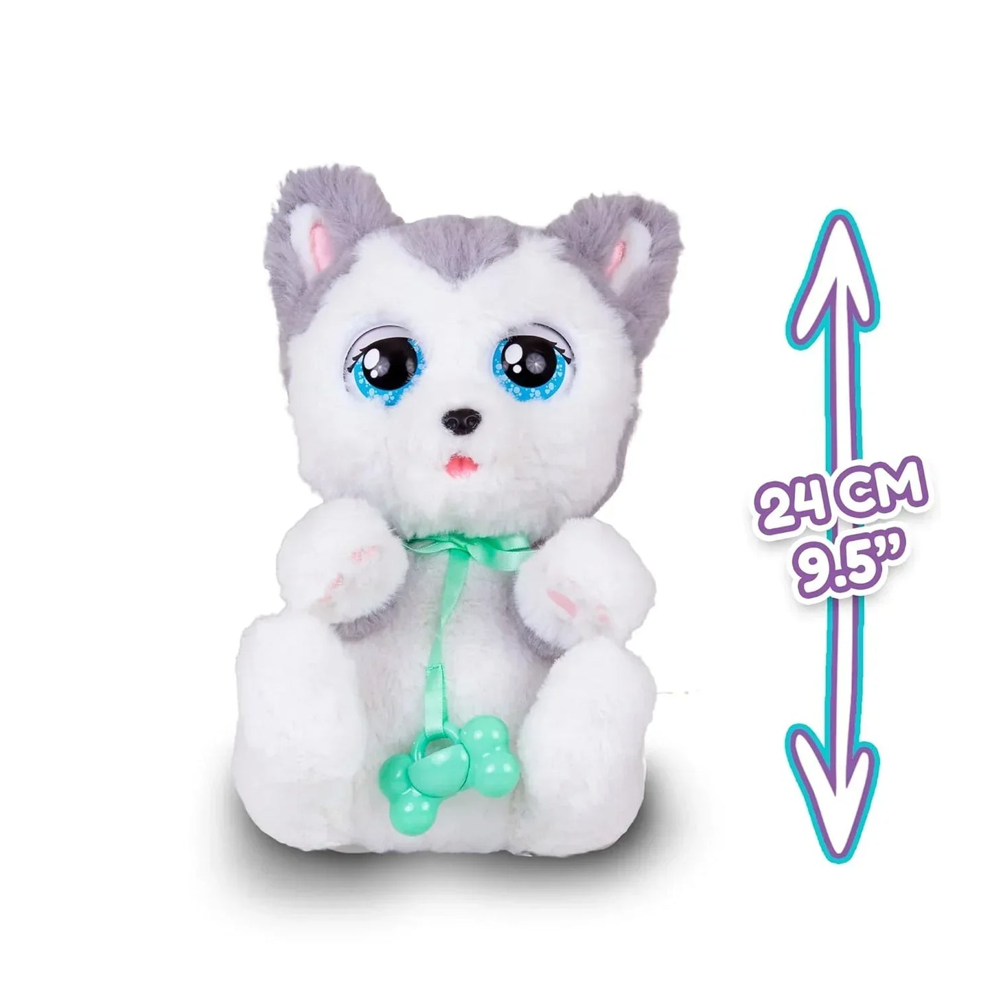 Baby Paws Siberian Husky Puppy Toy with Cute Swaddle Bag Make 5 Adorable Sounds Kids Toys for Ages 4+|Birthday Gift for Pet Lovers -22 cm - Jaiman Toys
