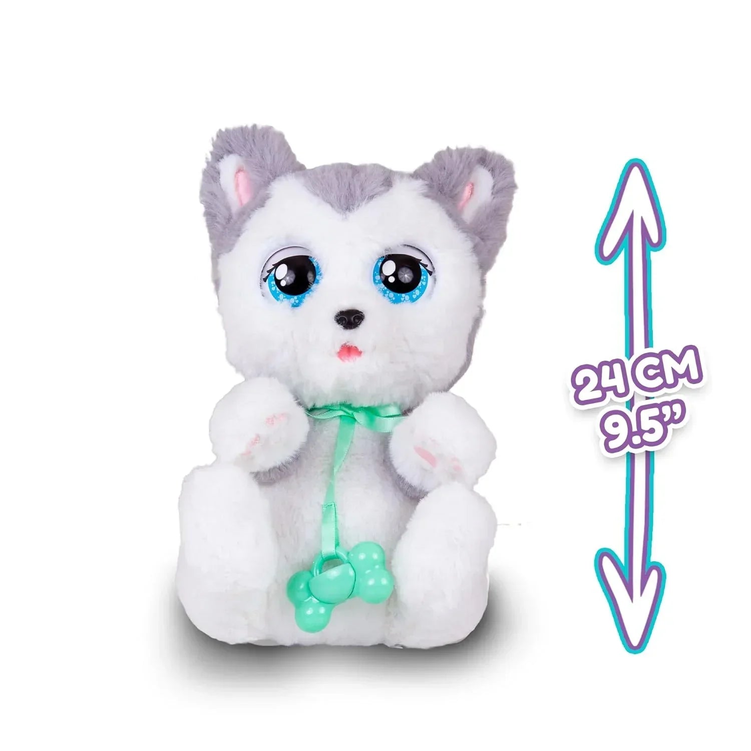Baby Paws Siberian Husky Puppy Toy with Cute Swaddle Bag Make 5 Adorable Sounds Kids Toys for Ages 4+|Birthday Gift for Pet Lovers -22 cm - Jaiman Toys