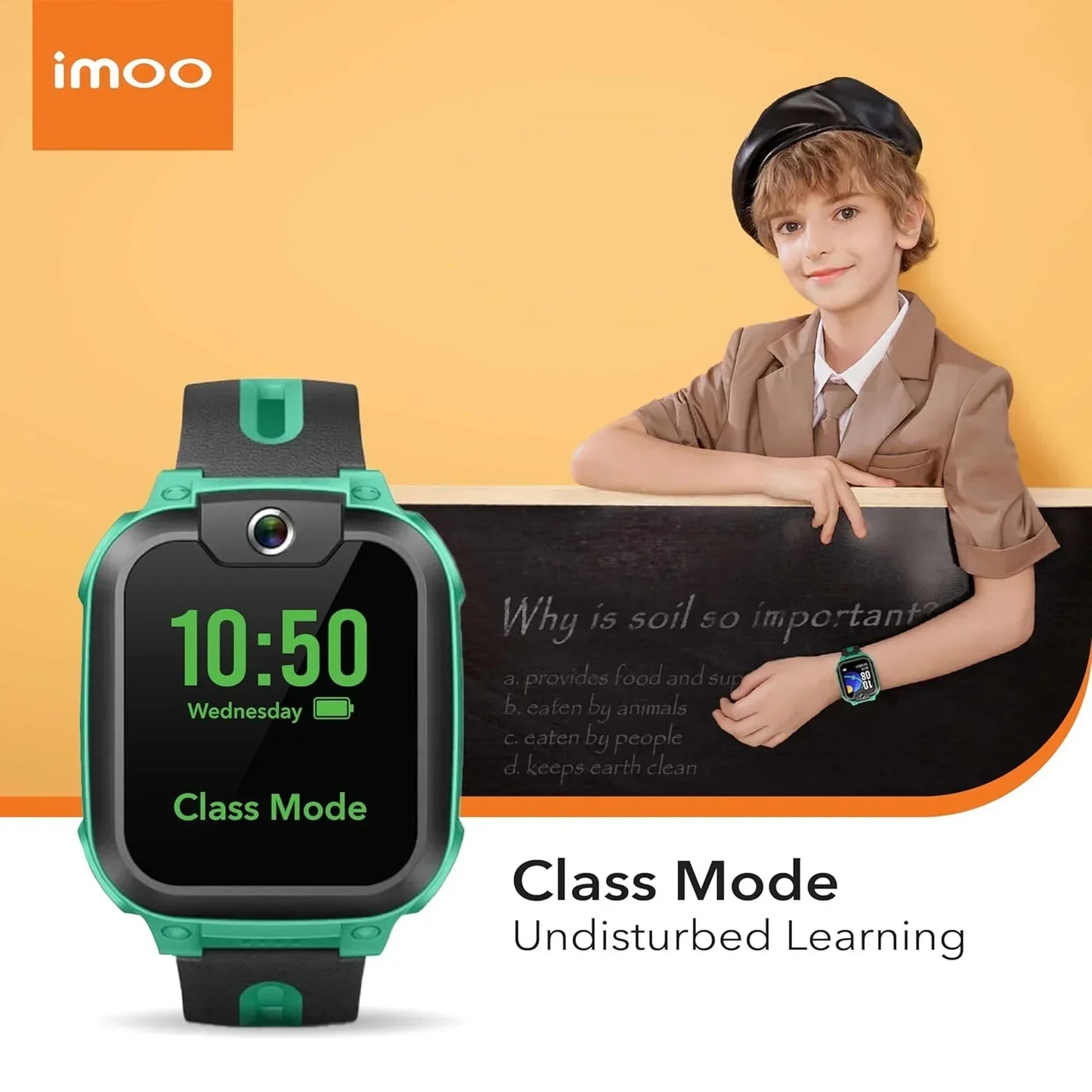 IMOO Watch Phone Z1 Kids Smart Watch, 4G Kids Smartwatch Phone with Long-Lasting Video & Phone Call, Kids GPS Watch with Real-time Locating & IPX8... (Dark Green) - Jaiman Toys