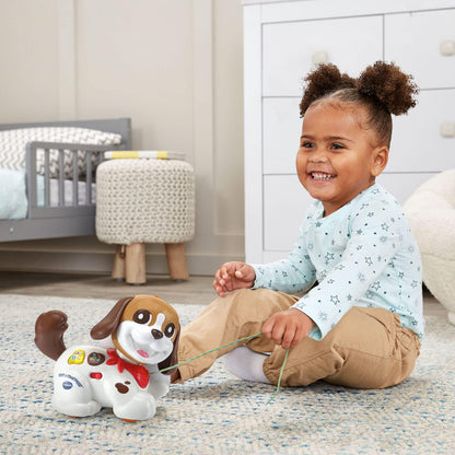 VTech Walk and Woof Puppy | Interactive Pull-Along Learning Puppy with Barking Sounds, Music, Letters & Early Learning for Toddlers