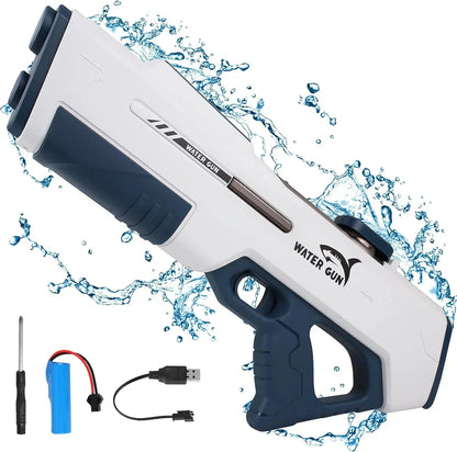 Electric Water Guns for Adults Kids, Automatic Water Reload & Shooting, Water Gun, Large Capacity Battery Powered Squirt Gun, Summer Beach Pool Backyard Outdoor Toys (White) - Jaiman Toys
