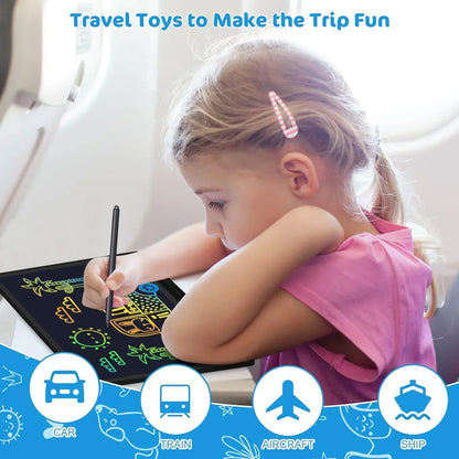 LCD Writing Tablet 16 Inch Rechargeable Colorful Doodle Board for Kids 3–6 Years (Black)