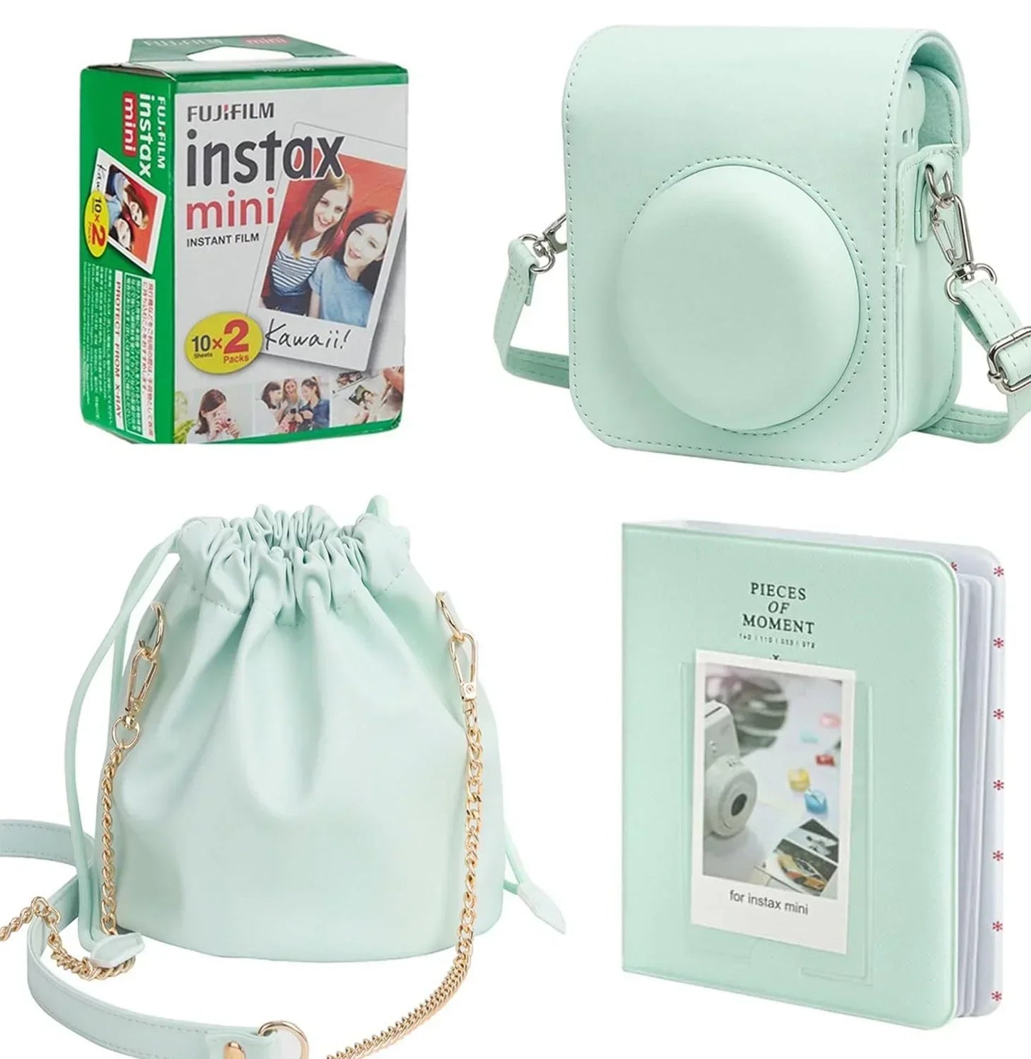 Fujifilm Instax Mini 12 Accessories: 1 PU Camera Case + 20 Films Shot + 1 Photo Album + 1 PU Camera Pouch - Jaiman Toys
