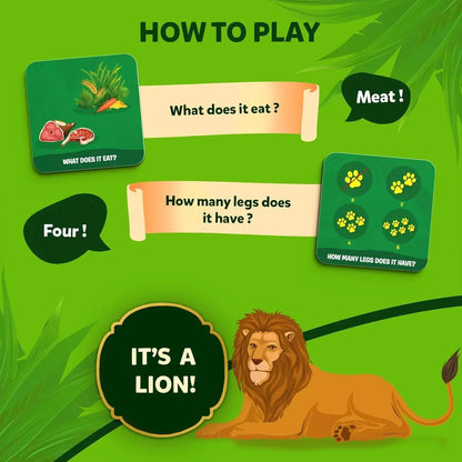 Skillmatics Card Game - Guess in 10 Junior World of Animals for Kids, Boys, Girls, and Families Who Love Board Games and Educational Toys, Travel Friendly, Gifts for Ages 3, 4, 5, 6 - Jaiman Toys