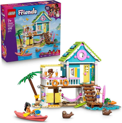 LEGO Friends 42699 Beach House with Seals - Miniature Toy Set w/ 3 Mini Dolls, 2 Sea Animal Figures and Accessories incl. Surfboard & Kayak - Birthday Gift for 7+ Year Old Girls