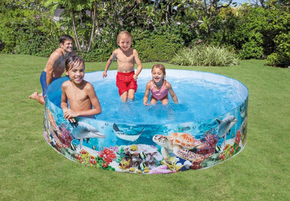 Intex 58472 Coral Reef Snapset Pool 8 Feet – Hard Side Kids Outdoor Garden Swimming Pool