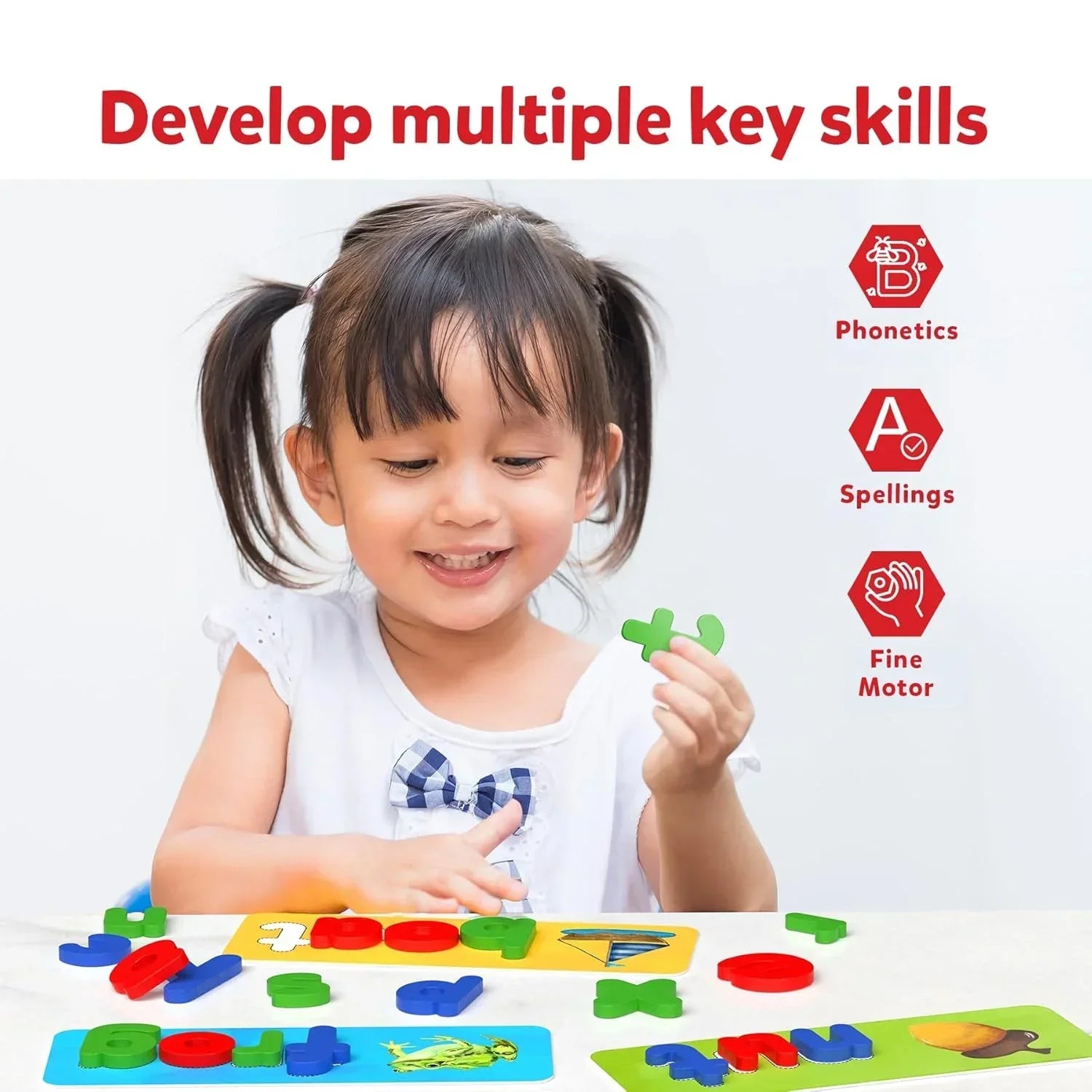 Skillmatics Preschool Learning Activity - Ready to Spell, Stage-Based Learning to Improve Vocabulary & Spelling, Educational Toy, Gifts for Boys & Girls Ages 4, 5, 6, 7 - Jaiman Toys
