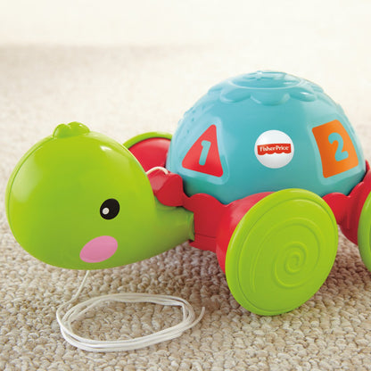 Fisher-Price Pull-Along Turtle Toddler Toy | Shape Sorting, Pull & Walk Activity Toy | Educational Learning Toy for Babies 12 Months+