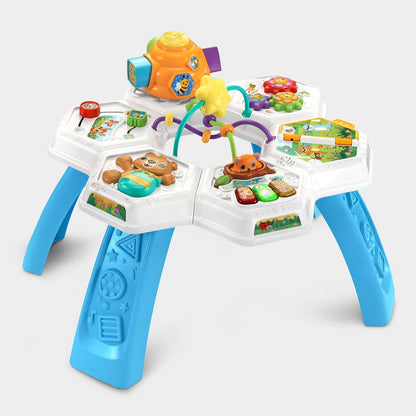 VTech Buzz and Learn Activity Table | Interactive Learning Activity Center with Lights, Sounds & Music | Blue