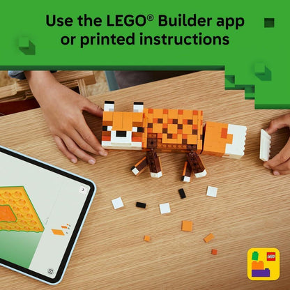 LEGO Minecraft 21588 The Fox Toy - 3D Puzzle Animal Figure with Accessories - DIY Gaming Room or Bedroom Decor - Birthday Gift Idea for 10+ Year Old Boys, Girls & Fans